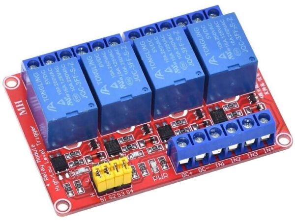 4 Channel 5V 10A Relay Module with Optocoupler Low Lever Trigger