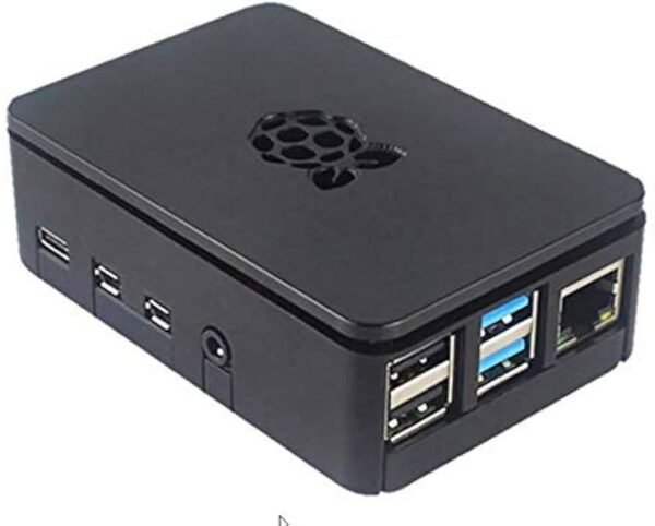 ABS Black Plastic Case with Logo for Raspberry Pi 4B